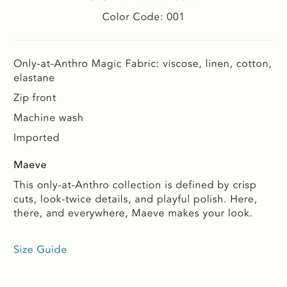 Anthropologie Black Fitted zip front Long Sleeve blouse size medium - Picture 5 of 8